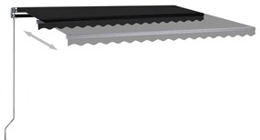 Toldo automático com LED e sensor de vento 450x350 cm antracite