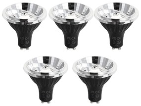 Conjunto de 5 Lâmpadas LED GU10 Reguláveis 70mm 6.5W 600 lm 4000K