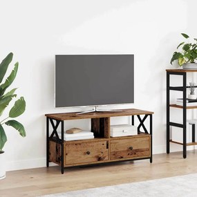 vidaXL Gabinete para TV com gaveta Madeira Antiga 90 x 33 x 45 cm