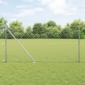 vidaXL Cerca de Cadeia Conjunto de 2 Aço Galvanizado 25 x 1 m Expandível