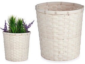 Plantador Branco Pvc Bambu (25 X 24 X 25 cm)