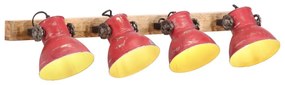 Candeeiro de parede 25 W 90x25 cm E27 vermelho desgastado
