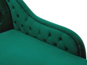 Chaise-longue à esquerda em veludo verde NIMES Beliani