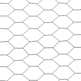 Cerca arame galinheiro 25x0,5m aço c/ revestimento PVC cinzento