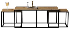 Mesa de Centro Gigante – Carvalho e Preto – 120x50x60 cm