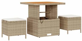 Conjunto de Sofá de Jardim com 13 Peças e Almofadas Bege em Rattan Sin