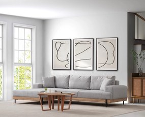Sofá de Canto Eti – Cinzento – 170 x 280 cm