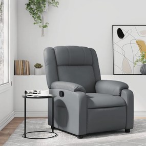 vidaXL Poltrona reclinável couro artificial cinzento