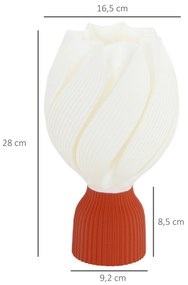 Candeeiro de Mesa com Ecrã de Impressão 3D Candeeiro de Mesa com Desenho de Pétalas com Luz Quente Ø16,5x28 cm Branco