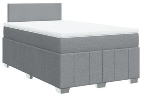 Cama boxspring com colchão 120x190 cm tecido cinzento-claro