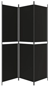 Biombo Targ com 3 Painéis em Tecido Preto - 150x200 cm - Design Modern