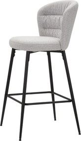 CONJUNTO DE 2 BANCOS DE BAR LOSANNA 52X59X108 CM CINZENTO E PRETO