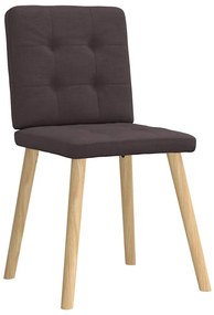 Cadeiras de jantar 6 pcs tecido castanho-escuro