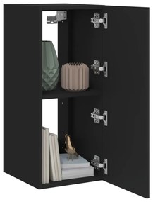 Móvel de parede para TV com luzes LED 30,5x35x70 cm preto
