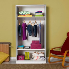 Roupeiro "Zenith" – Branco – 94 x 182 x 52 cm – Design Moderno com Por