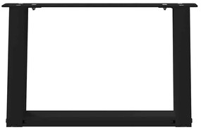 Pés para mesa de centro em formato de U, 2 peças, preto, 50x(30-31) cm