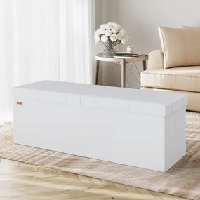 Banco arrumação 115x38x38 cm com tampa articulada branco