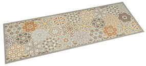 vidaXL Tapete cozinha lavável 45x150 cm veludo padrão hexagonal pastel