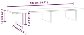 Suporte para monitor 100x27x15 cm madeira de pinho maciça