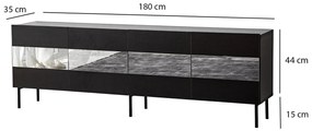 Móvel TV Leon – Preto – 180 x 59 x 35 cm