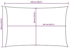Para-sol tecido oxford retangular 3,5x5m cinzento-acastanhado