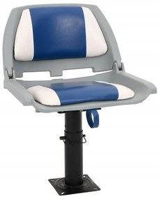 vidaXL 2 pcs conjunto assento barco dobrável 48x51x41 cm azul e branco