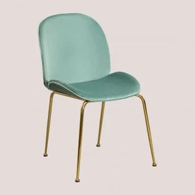 Cadeira de jantar de veludo Pary Tropa & Dourado - Sklum
