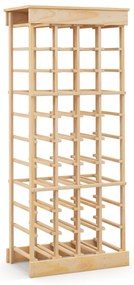 Porta-vinhos em madeira maciça para 40 garrafas com travessas reforçadas natural