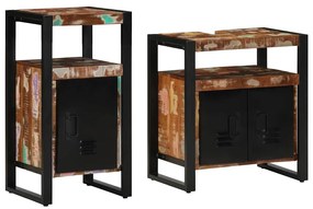 vidaXL Conjunto de Móveis para Banheiro com prateleira com porta 2 pcs