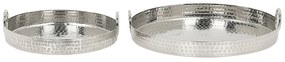 Conjunto de 2 bandejas decorativas prateadas SAFUR Beliani