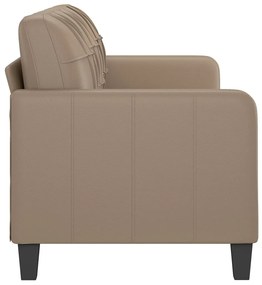 Sofá de 3 lugares 180 cm couro artificial cor cappuccino