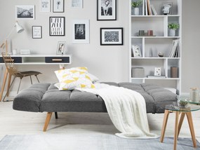 Sofá-cama de 3 lugares em tecido cinzento escuro INGARO Beliani