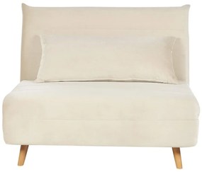 Sofá-cama em veludo creme SETTEN Beliani