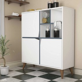 Armário Multiusos Pulse – Branco e Azul – 100x115x30 cm