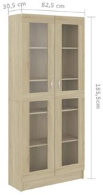 Vitrine Real de 185 cm - Carvalho - Design Moderno