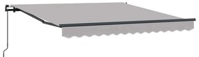 Toldo Retrátil Manual Cinzento-claro 350 x 250 cm Poliéster