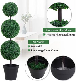 Planta artificial em forma de bolas, com dimensões de Ø 30 x 112 cm (altura), verde