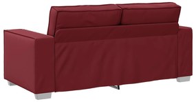 Sofá Loveseat vidaXL Vinho 140 cm em Couro Sintético