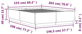Estrutura de cama 150x200 cm derivados de madeira branco
