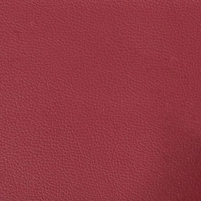 3 pcs conjunto sofás c/ almofadões couro artif. vermelho tinto