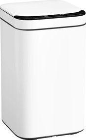 HOMCOM Lixeira de 13L com Sensor e Compartimento para Desodorizantes, em Aço e PP, 24x24x41 cm, Branco e Preto | Aosom Portugal