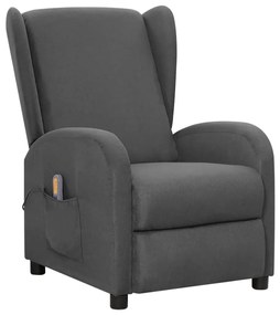 vidaXL Poltrona de massagens tecido cinzento-escuro