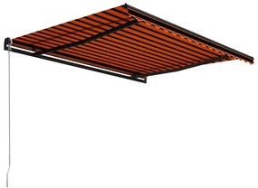 Toldo retrátil manual 450x300 cm laranja e castanho