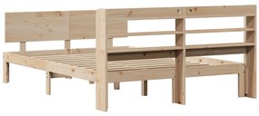 Estrutura de cama com cabeceira 160x200 cm pinho maciço