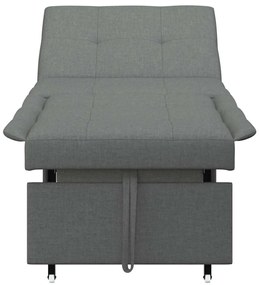 Sofá-Cama 3 em 1 - Design Retrátil, Tecido Cinza Escuro
