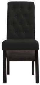 Cadeiras de jantar 2 pcs tecido preto