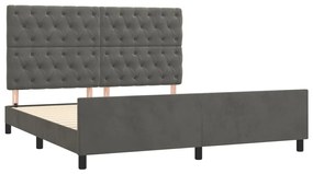 Estrutura de cama sem colchão 160x200 cm veludo cinzento-escuro