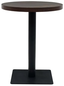Mesa bistrô em MDF e aço redonda 60x75 cm cinzento escuro