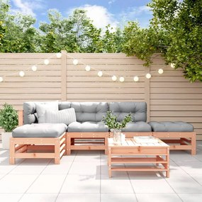 vidaXL 6 pcs conjunto lounge de jardim madeira de douglas maciça