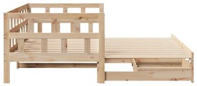 Sofá-cama com gavetão e gavetas sem colchão 90x200 cm